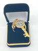 Gold Key Shaped  St. Benedict Keychain - Unique Catholic Gifts