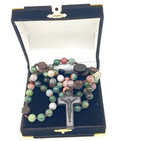 Multicolor Onyx/Jujube Wood Rosary (8mm) - Unique Catholic Gifts
