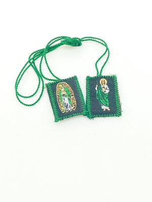 Our of Guadalupe y St. Jude  Escapulario Brown Scapular Wool - Unique Catholic Gifts