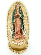 Our lady of Guadalupe Holy Water Font 8" - Unique Catholic Gifts