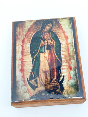 Our Lady Guadalupe Wood Rosary Box with Wood Rosary - Unique Catholic Gifts