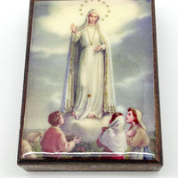 Our Lady of Fatima Wood Rosary Box with Wood Rosary - Unique Catholic Gifts