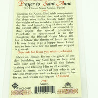 St. Anne Laminated Holy Card (Plastic Covered) - Unique Catholic Gifts