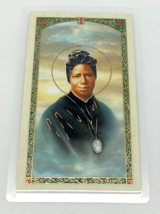 St. Josephine Bakhita Laminated Holy Card (Plastic Covered) - Unique Catholic Gifts