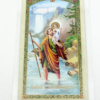 St. Christopher Laminated Holy Card (Plastic Covered) - Unique Catholic Gifts