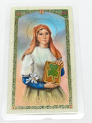 St. Dymphna Laminated Holy Card (Plastic Covered) - Unique Catholic Gifts