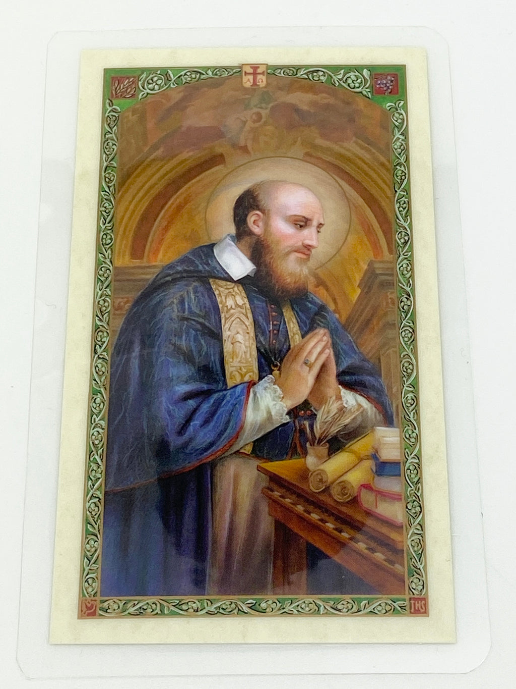 St Francis de Sales Laminated Holy Card (Plastic Covered) - Unique Catholic Gifts