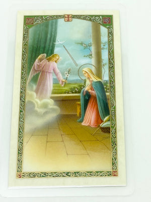 Tarjeta sagrada laminada de San Gabriel Arcangel (Cubierta en Plastico) - Unique Catholic Gifts