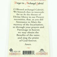 St. Gabriel the Archangel Laminated Holy Card (Plastic Covered) - Unique Catholic Gifts