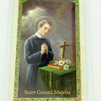 St Gerard Majella Laminated Holy Card (Plastic Covered) - Unique Catholic Gifts