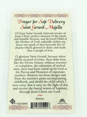 St Gerard Majella Laminated Holy Card (Plastic Covered) - Unique Catholic Gifts