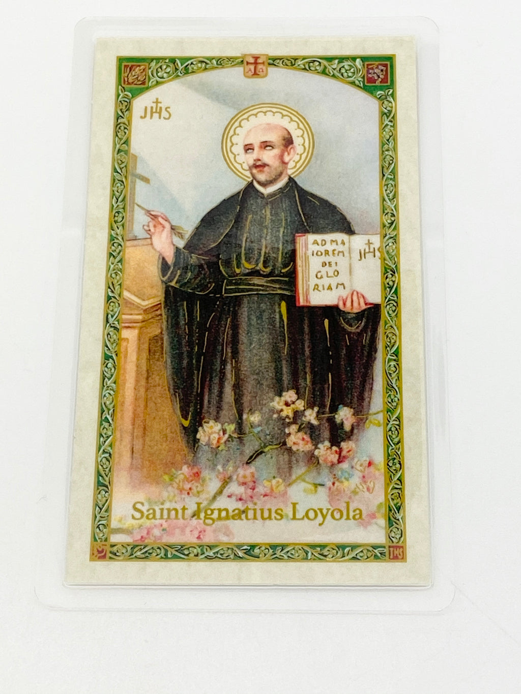 St. Ignatius Laminated Holy Card (Plastic Covered) - Unique Catholic Gifts