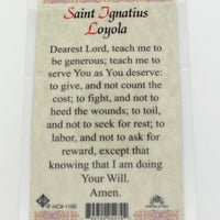 St. Ignatius Laminated Holy Card (Plastic Covered) - Unique Catholic Gifts