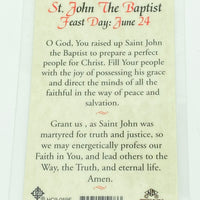 St. John The Baptist Laminated Holy Card (Plastic Covered) - Unique Catholic Gifts