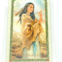 St. Kateri Tekakwitha Laminated Holy Card (Plastic Covered) - Unique Catholic Gifts