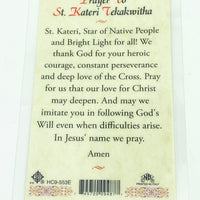 St. Kateri Tekakwitha Laminated Holy Card (Plastic Covered) - Unique Catholic Gifts