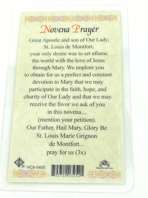 St. Louis de Monfort Laminated Holy Card (Plastic Covered) - Unique Catholic Gifts