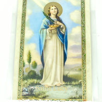 St. Lucy Laminated Holy Card (Plastic Covered) - Unique Catholic Gifts