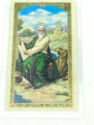 St. Luke Laminated Holy Card (Plastic Covered) - Unique Catholic Gifts