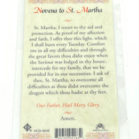 St. Martha Novena Laminated Holy Card (Plastic Covered) - Unique Catholic Gifts
