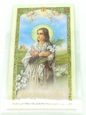 St. Maria Goretti Laminated Holy Card (Plastic Covered) - Unique Catholic Gifts