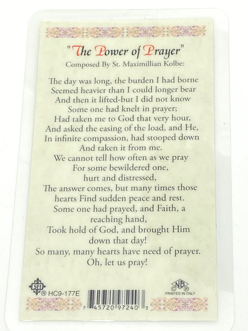 St. Maximillian Kolbe Laminated Holy Card (Plastic Covered) - Unique Catholic Gifts
