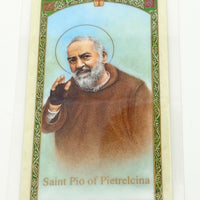 St. Padre Pio Laminated Holy Card - Unique Catholic Gifts