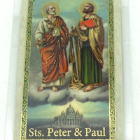 Novena to Sts. Peter & Paul Laminated Holy Card (Plastic Covered) - Unique Catholic Gifts