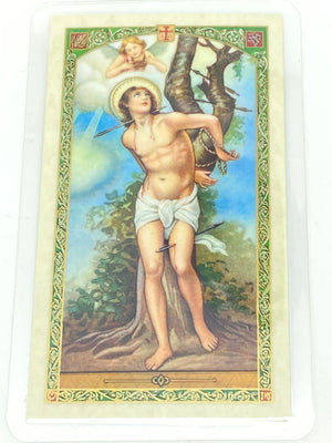 St. Sebastian Laminated Holy Card - Unique Catholic Gifts