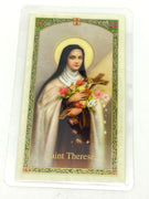 St. Therese Laminated Holy Card (Plastic Covered) - Unique Catholic Gifts
