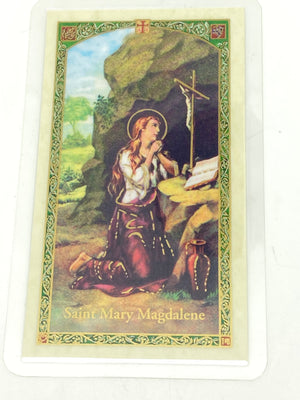 St. Mary Magdalene Laminated Holy Card (Plastic Covered) - Unique Catholic Gifts