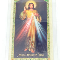 Divine Mercy Laminated Holy Card (Plastic Covered) - Unique Catholic Gifts