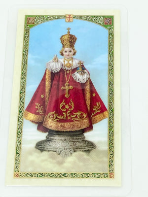 Infant of Prague Laminated Holy Card (Plastic Covered) - Unique Catholic Gifts