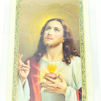 Sacred Heart of Jesus Laminated Holy Card (Plastic Covered) - Unique Catholic Gifts