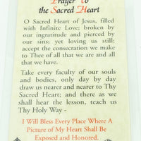 Sacred Heart of Jesus Laminated Holy Card (Plastic Covered) - Unique Catholic Gifts