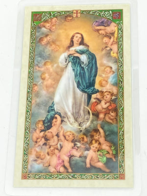 Our Lady of the Assumption Laminated Holy Card (Plastic Covered) - Unique Catholic Gifts
