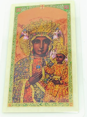 Our Lady of Czestochowa Laminated Holy Card (Plastic Covered) - Unique Catholic Gifts