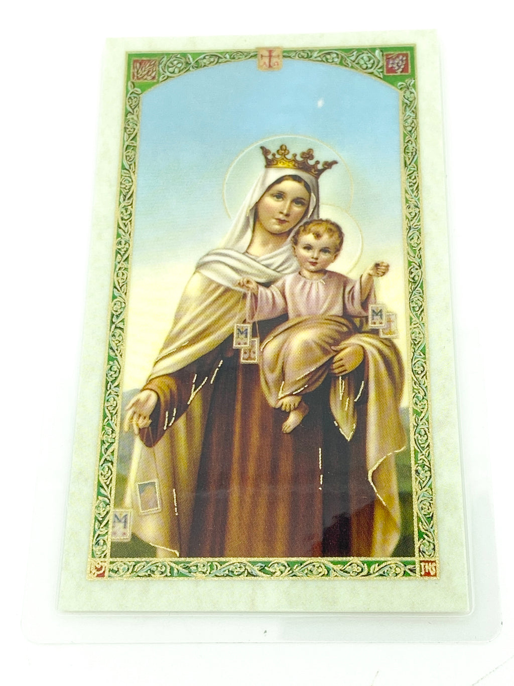 Novena to Our Lady of Mt. Carmel  Laminated Holy Card (Plastic Covered) - Unique Catholic Gifts