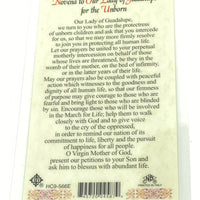 Our Lady of Guadalupe Novena for the Unborn Laminated Holy Card (Plastic Covered) - Unique Catholic Gifts