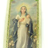 Our Lady of the Immaculate Heart  Laminated Holy Card (Plastic Covered) - Unique Catholic Gifts