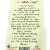 Student Prayer Laminated Holy Card (Plastic Covered) - Unique Catholic Gifts