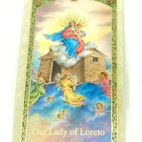 Our Lady of Loreto Laminated Holy Card (Plastic Covered) - Unique Catholic Gifts