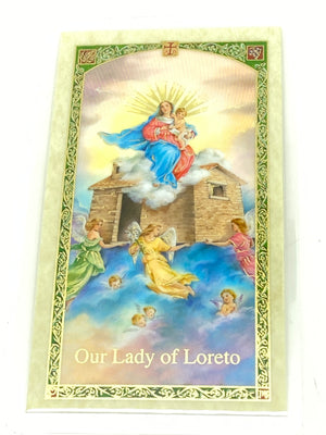 Our Lady of Loreto Laminated Holy Card (Plastic Covered) - Unique Catholic Gifts