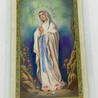 Our Lady of Lourdes Laminated Holy Card (Plastic Covered) - Unique Catholic Gifts