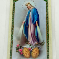 Our Lady of the Miraculous Medal Laminated Holy Card (Plastic Covered) - Unique Catholic Gifts