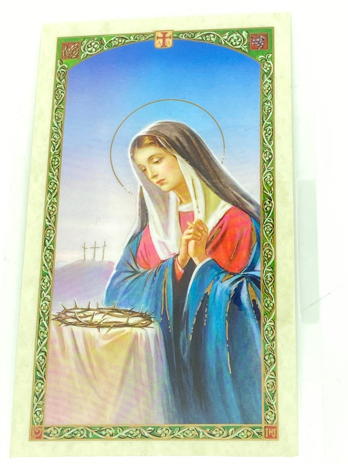 Mother of Sorrows Laminated Holy Card (Plastic Covered) - Unique Catholic Gifts
