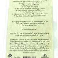 Our Lady of the Seven Sorrows Laminated Holy Card (Plastic Covered) - Unique Catholic Gifts