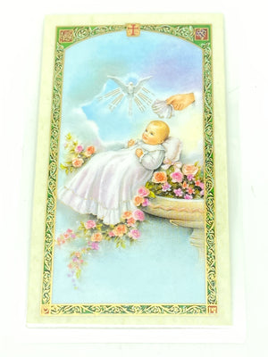 God sent You a Baby Girl Laminated Holy Card (Plastic Covered) - Unique Catholic Gifts