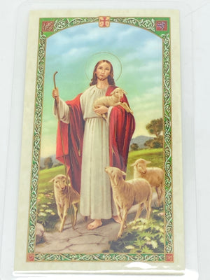 Footprints Laminated Holy Card (Plastic Covered) - Unique Catholic Gifts