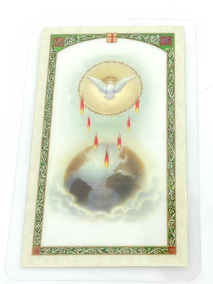Holy Spirit Laminated Holy Card (Plastic Covered) - Unique Catholic Gifts